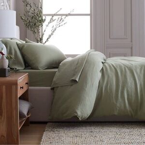 QUINCE European Linen Duvet Cover Set Full/Queen Willowleaf 2219